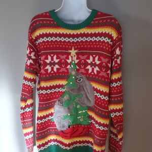 Sloth Christmas sweater. Men's size large